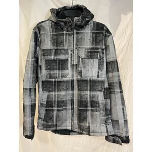 ZeroXposur Snowboard Ski Coat Jacket Men’s Medium Fleece Lined Hood Plaid Winter